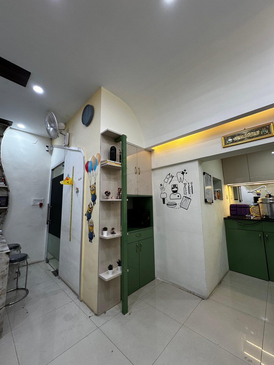 Welcoming clinic passage with playful pediatric décor at Happy Tooth, Pune